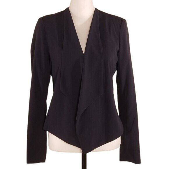 Banana Republic Womens Navy Open Drape Blazer Sz 4 Office Professional Capsule - Picture 1 of 7